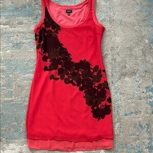 Red Floral Tank Dress